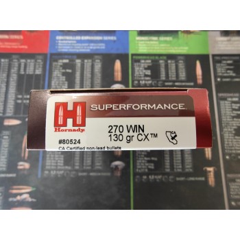 .270 Hornady 130gr CX Lead Free - Box of 20 .270 Hornady 130gr CX Lead Free - Box of 20